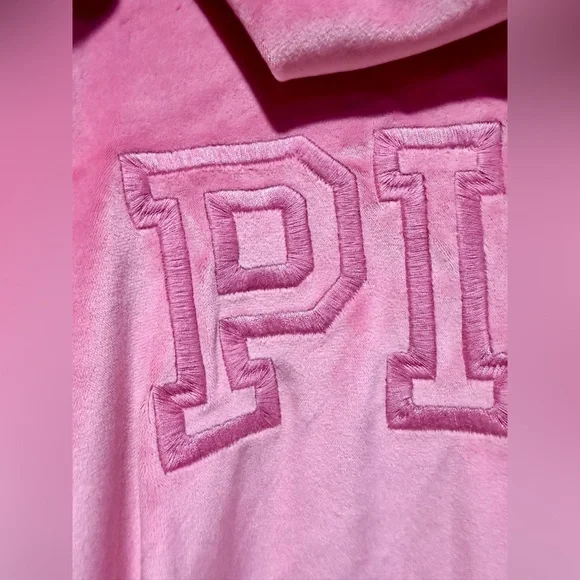 EUC PINK Brand Velour Pink Zip Yp Hoodie Sz XL - Picture 10 of 15